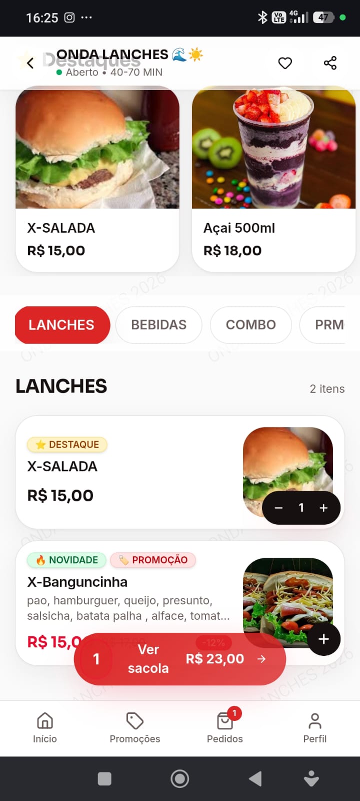 Cardapio